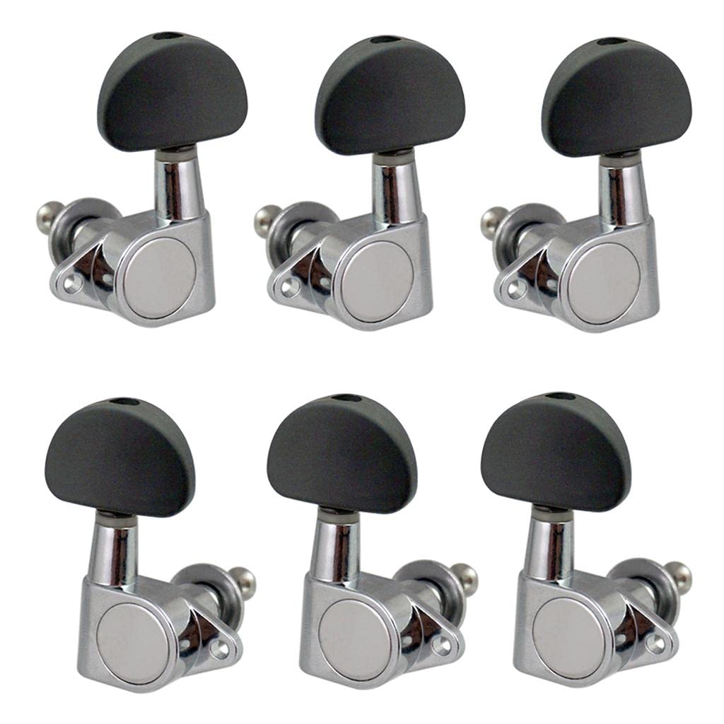 Guitar Parts Machine Head Tuning Pegs Tuners 3R3L for Acoustic Guitar -Black | Authentic Collector's Piece | Rare Collectible | 6 Pieces Tuning Pegs (3L3R) | Black-image-34