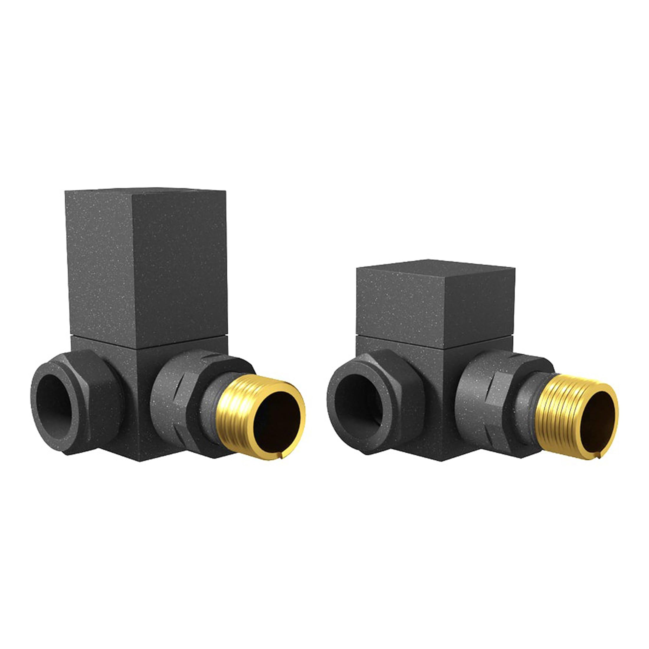Manual Radiator Valve Square Corner - 15mm x R 1/2" - Anthracite