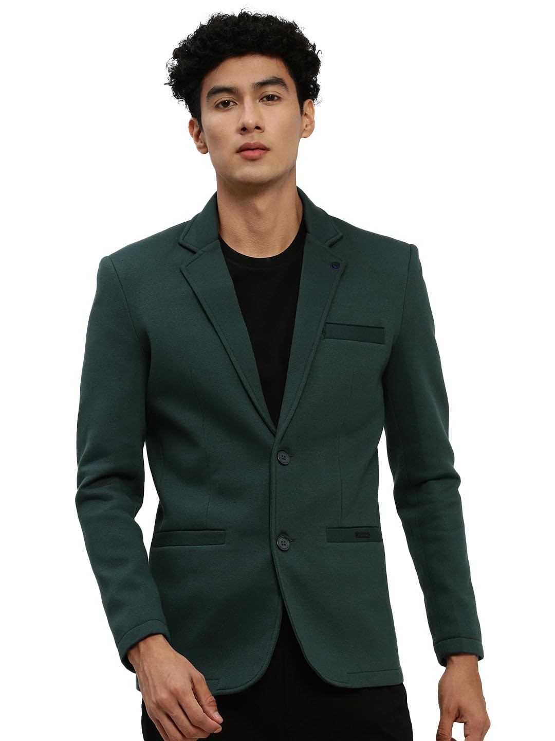 Men Solid Single Breasted Casual Blazer | Notched Lapel Full Sleeves Cotton Blazer for Mens | Dark Slim Fit Regular Length Blazer for Men's-image-32