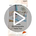 Image of Gesto High Speed Rechargeable Clip-On Table Fan with Digital Display - 360 Moving USB Charging Fan for Home,Kitchen,Baby Stroller | 2000mAh Battery,5 Speed Modes,Portable Battery Operated Fan