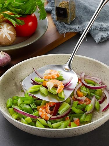 Miniatura 9 de AOOSY Espátula Wok, espátula profesional de acero inoxidable 1810 con mango de madera resistente al calor, utensilio de cocina, pala para uso