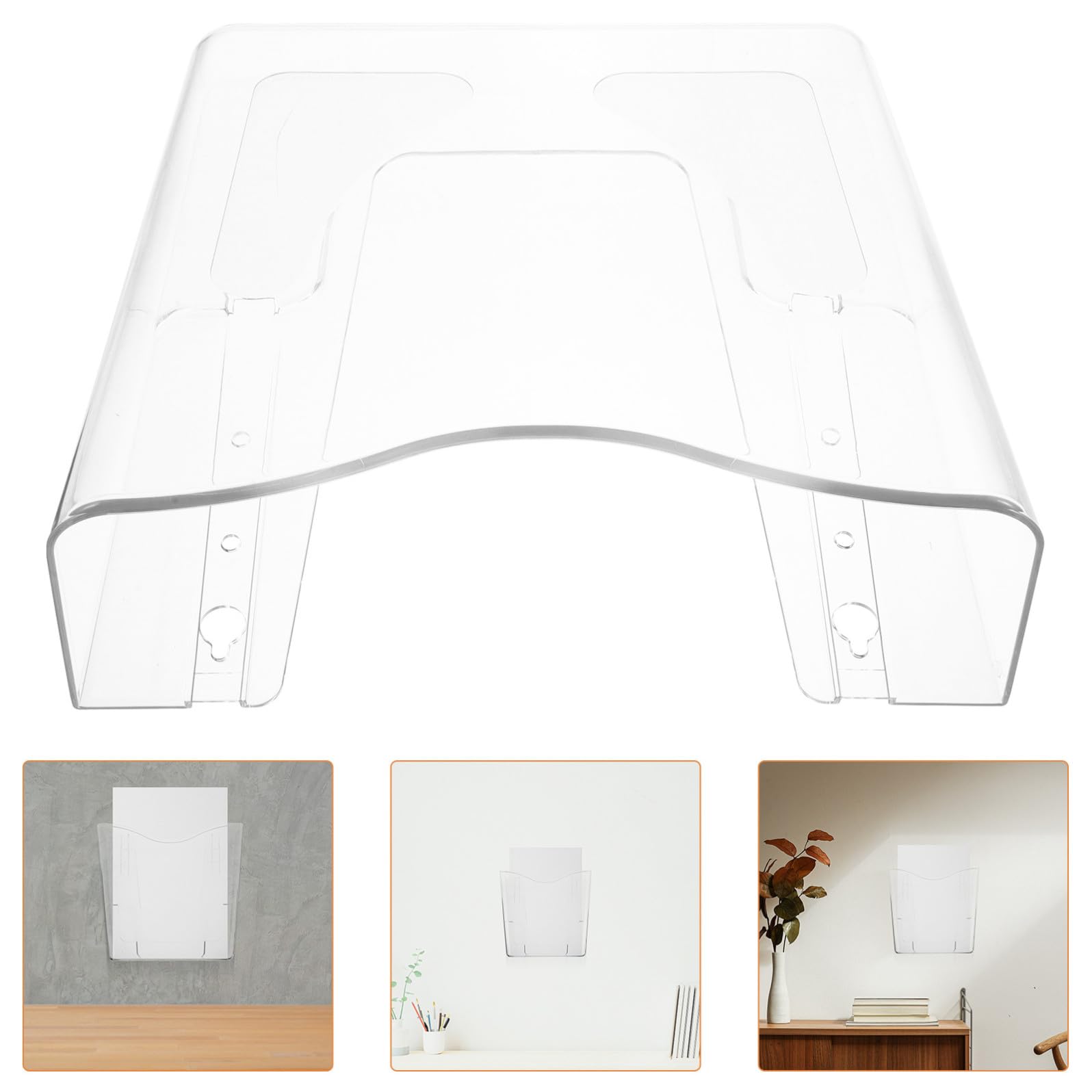 Portariviste da Parete in Acrilico Trasparente Design a V, Salvaspazio e Minimalista, Espositore per Documenti per Casa e Ufficio