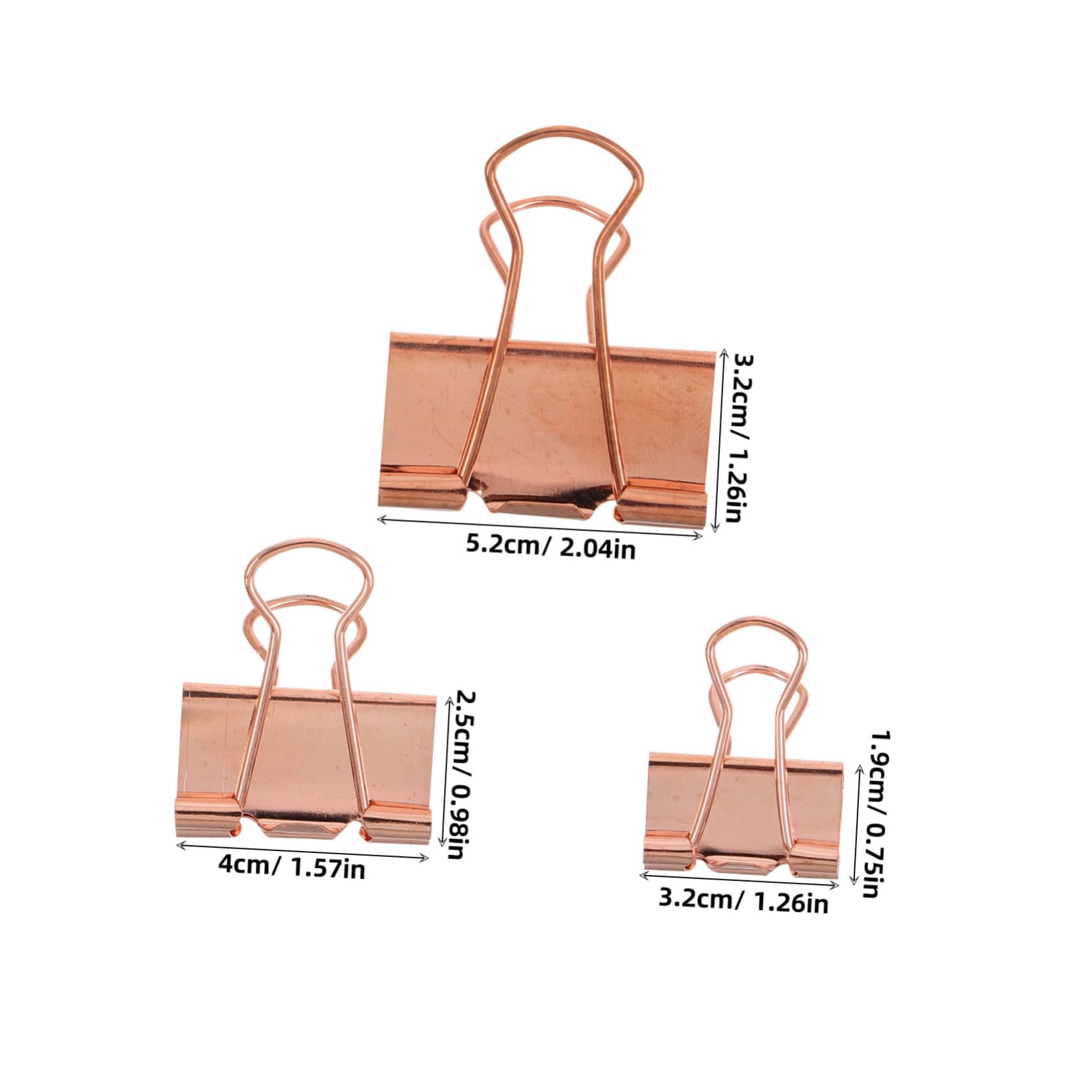 HOMSFOU 112 Piezas pinzas papeleria clips de metal Clips de carpeta de metal Rose Gold
