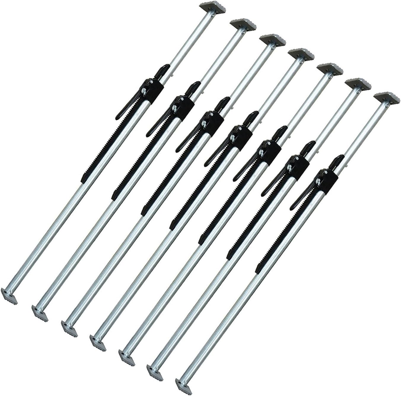 Pickup Truck Bed Pole Cargo Bar,51.2-74.8 Inches Adjustable,Universal Ratcheting Cargo Bar,Reefers Truck Bed Divider,Cargo Stabilizer Bar(130-168cm,7piece)