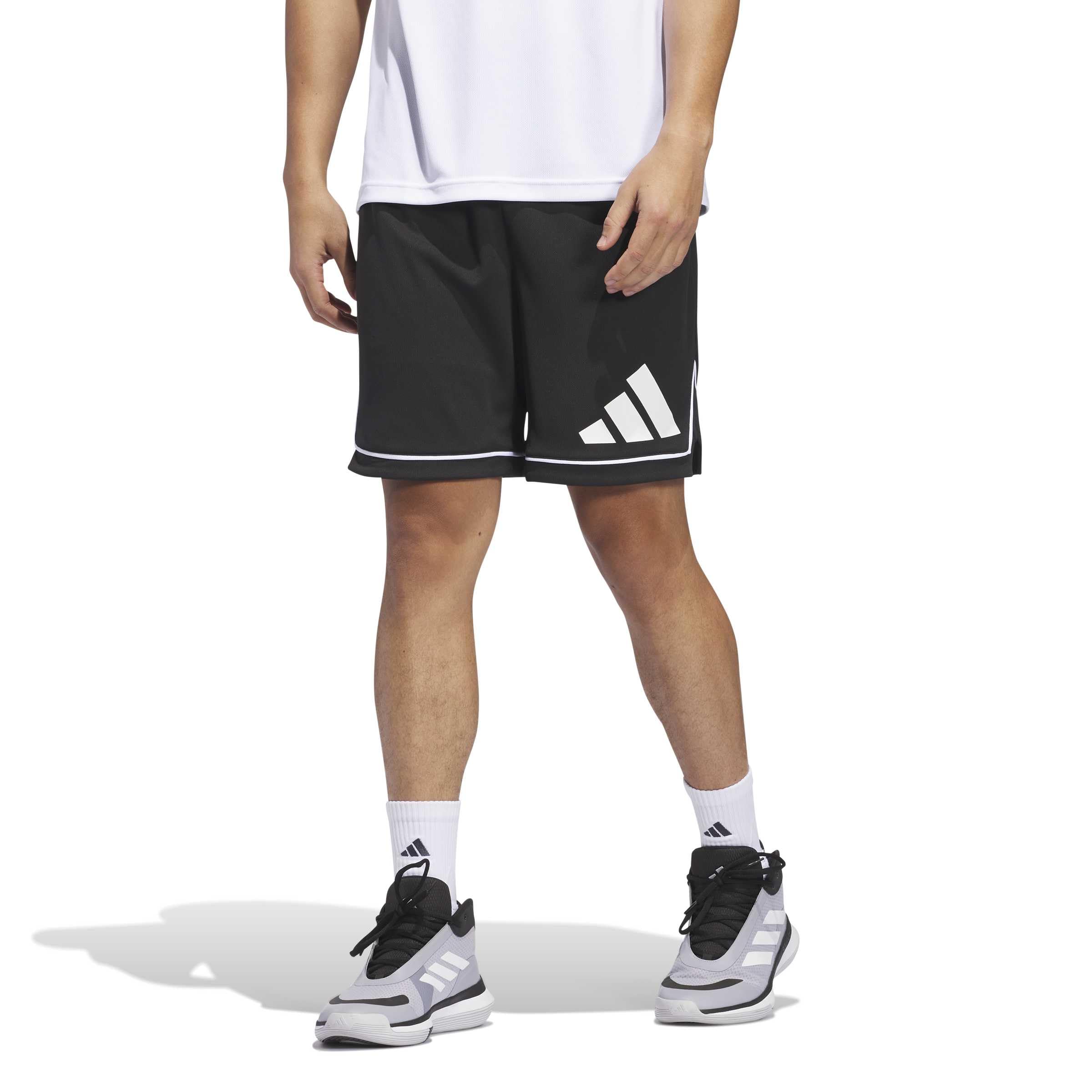adidas Mens Badge of Sport Basketball Shorts Scarle S