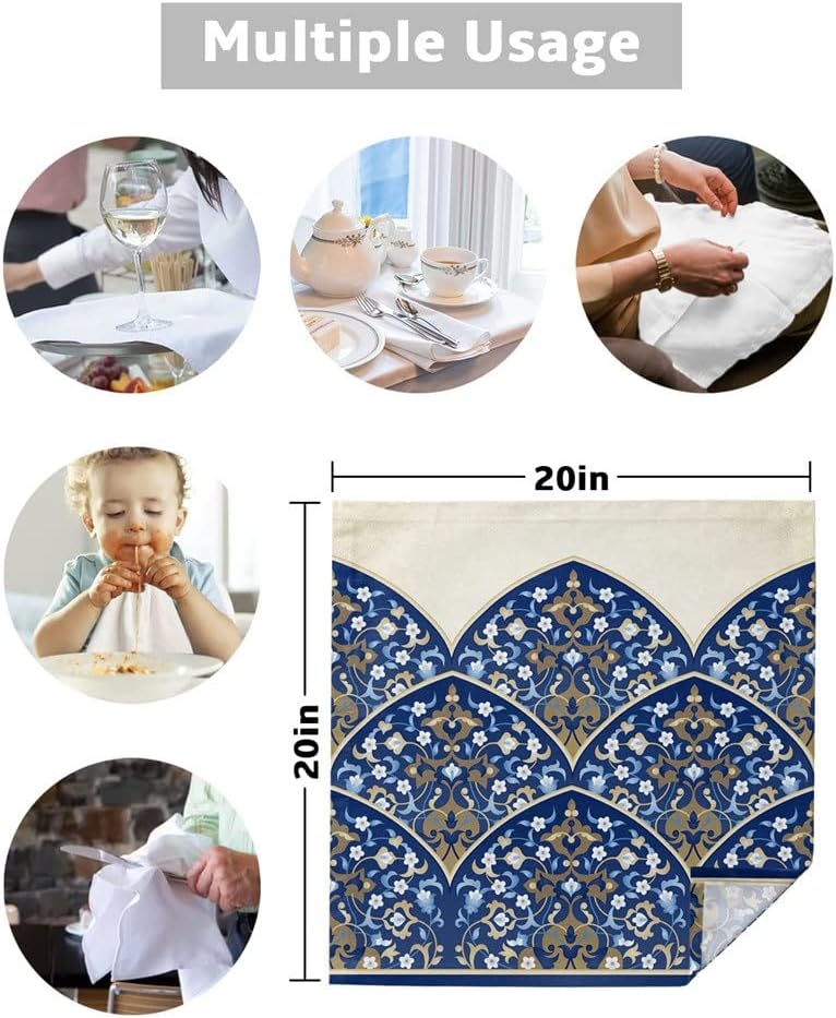 Flower Carving Petal Line Table Napkin Cloth Set for Party Wedding Kitchen Dinner Napkins(8pcs)