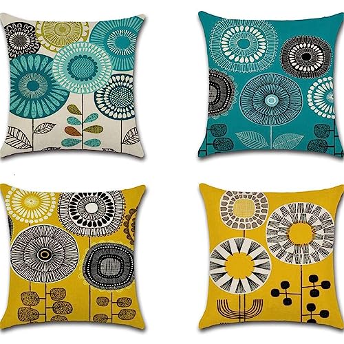 Coussin 55x55cm fleur abstraite pour un salon chaleureux