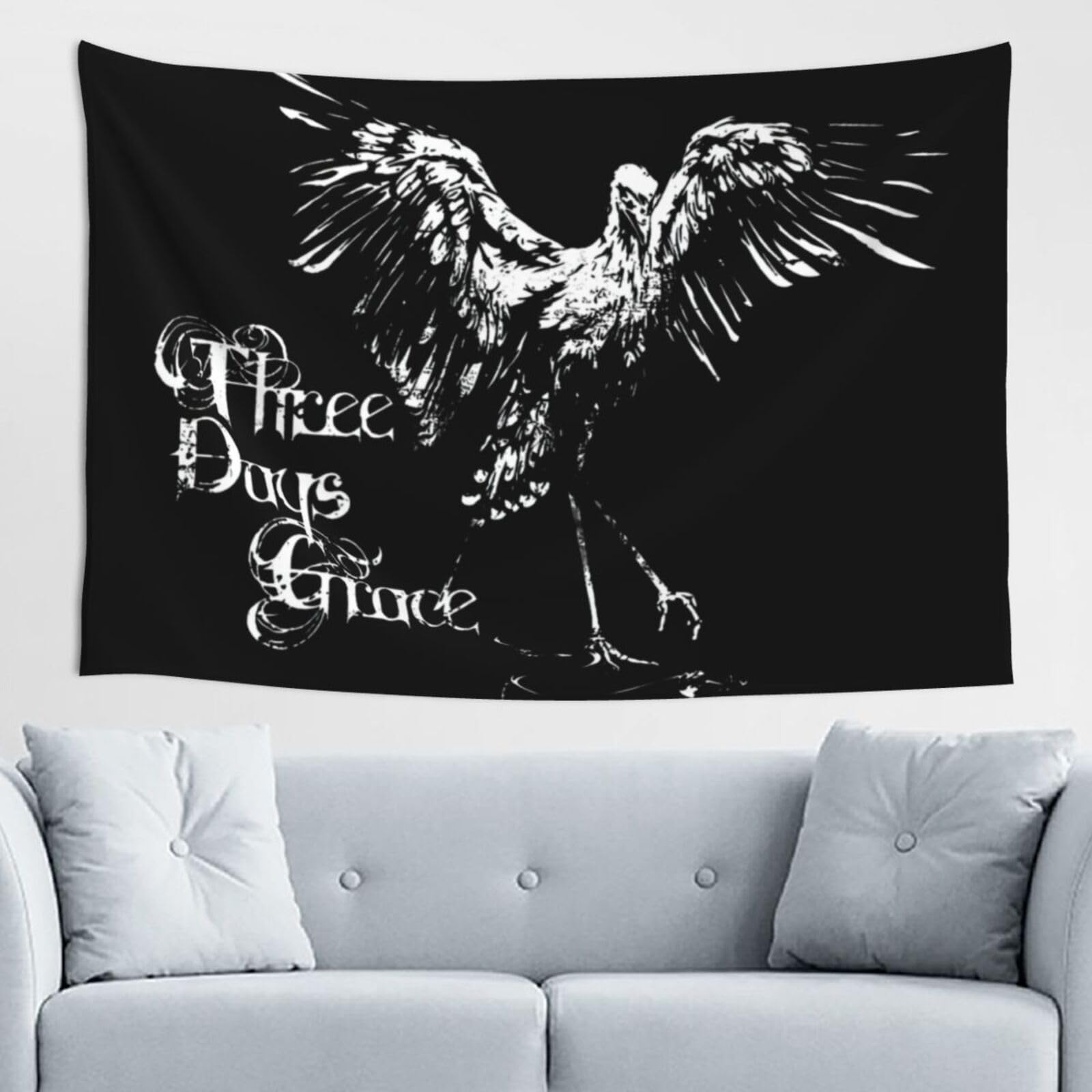 Uoajzxoi Three Rock Days Band Grace Tapestry Wall Art Poster Tapestries for Bedroom Wall Hanging Aesthetic Wall Decor Home Decoration Picnic Cloth Backdrop Room Decor for Bathroom 60 x 40 Inch