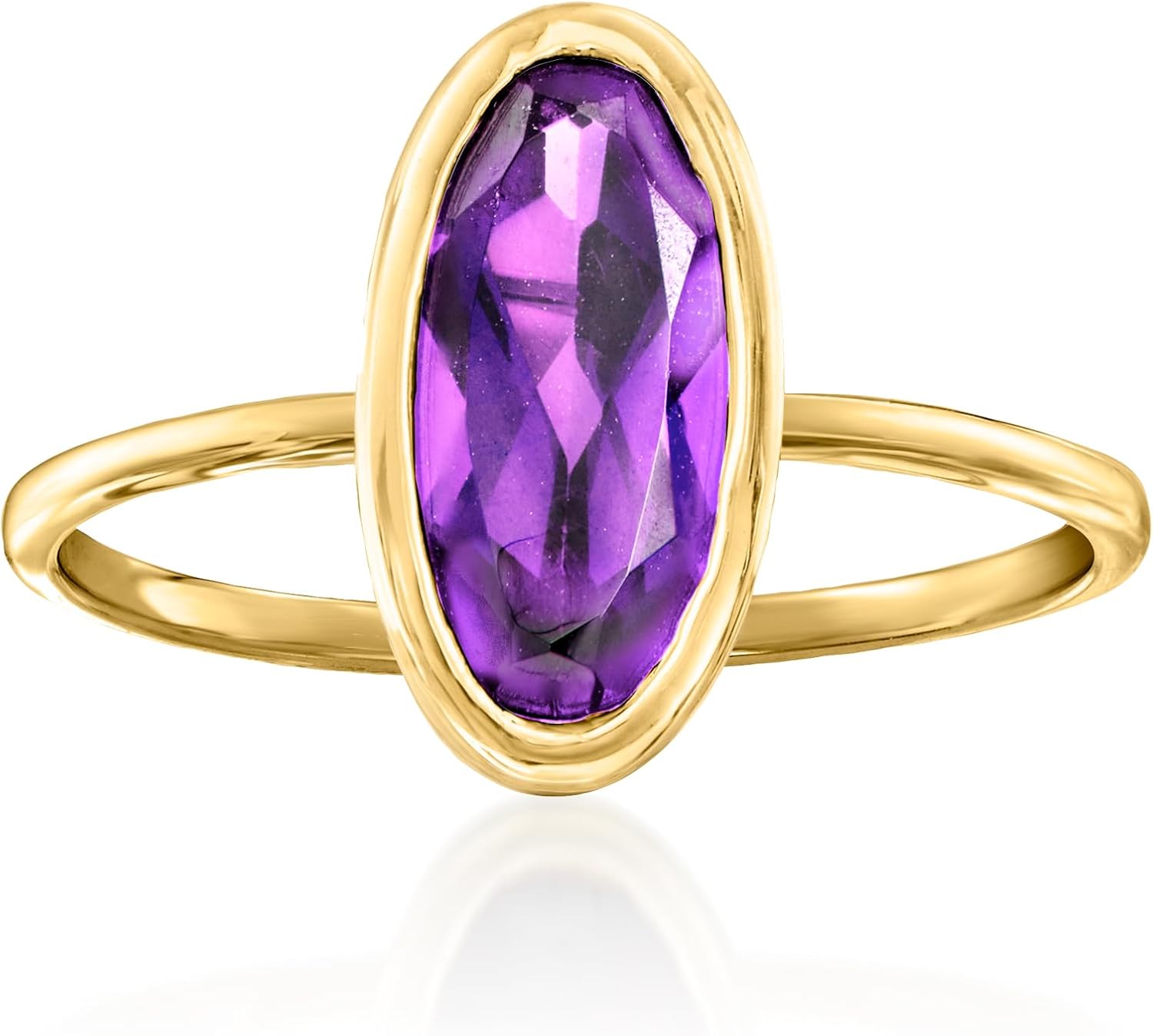Ross-Simons 2.10 Carat Oval Amethyst Ring in 14kt Yellow Gold