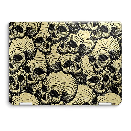 Image of MightySkins Carbon Fiber Skin Compatible with HP Spectre x360 14 inch (2022) Full Wrap Kit - Inked Skulls | Protective, Durable Textured Carbon Fiber Finish | Easy to Apply | Made in The USA