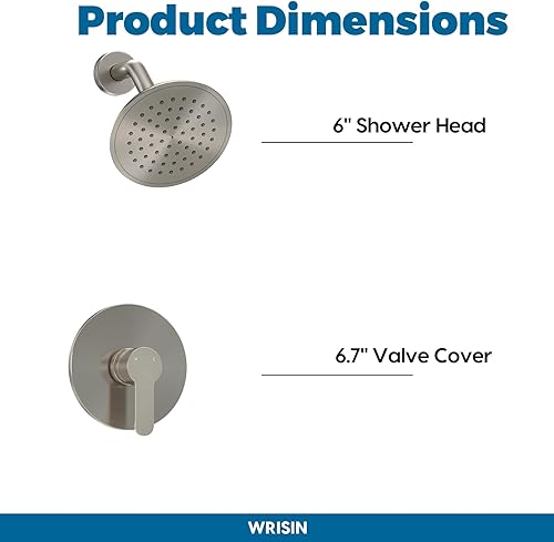 Miniatura 34 de WRISIN Juego de grifo de ducha negro con boquilla de bañera, juego de cabezal de ducha y mango negro, juego de grifo de bañera con cabezal de ducha
