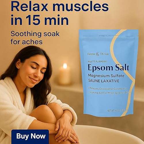 Miniatura 6 de Foster & Thrive Bolsa de 1 libra de gránulos de sal de Epsom - Sulfato de magnesio USP 100% - Laxante salino - Multiuso