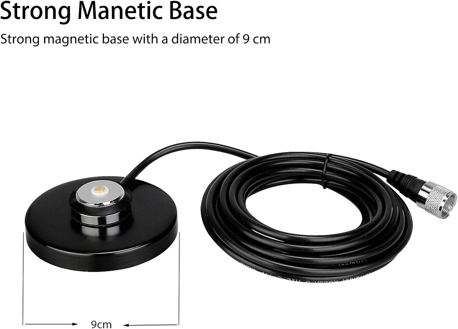 Retevis MR200 NMO Amateur Antenna, 144/430MHz UHF/VHF with Magnet Mount Antenna Base, for Retevis RT95 RT98 RB86 RA25, Compatible with Kenwood Midland Mobile Radio Transceiver(1 Pack)