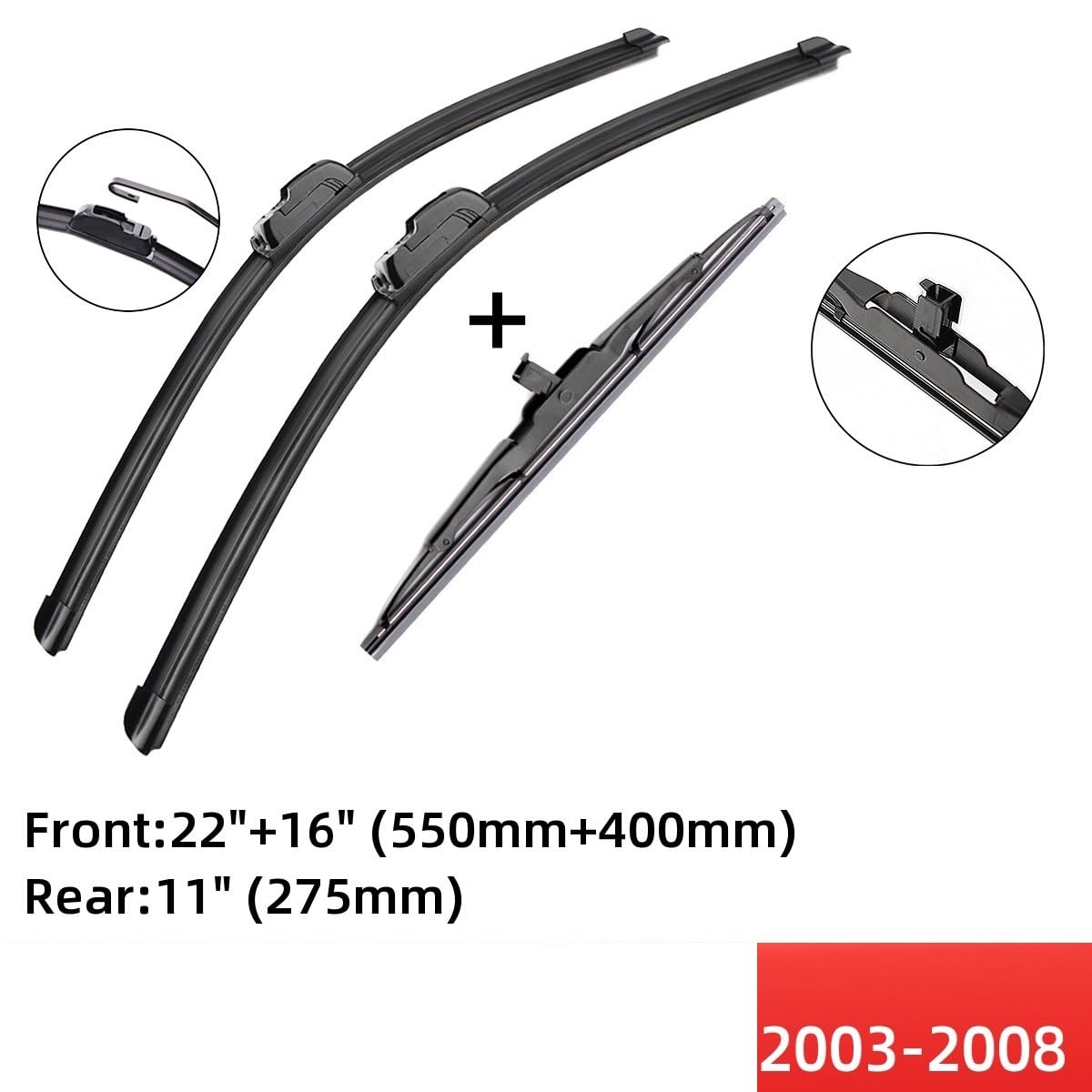 Para F&ord Para Fiesta 5 MK5 Hatchback 2003-2007 2008 Limpiaparabrisas Delantero Y Trasero Para Coche Escobillas Limpiaparabrisas 21 "+ 21"