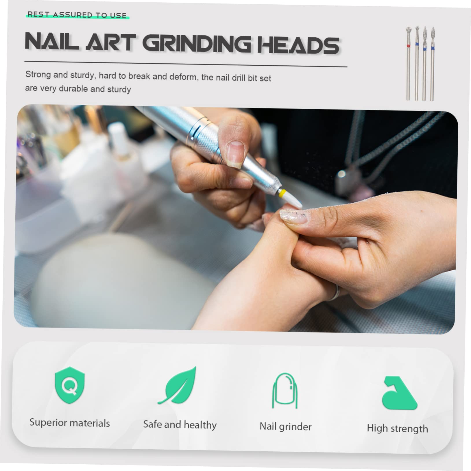 FRCOLOR Lot de 16 polissoirs à ongles en acrylique - Lime à ongles électrique - Lime à ongles - Limes à ongles pour ongles en acrylique - Entretien des ongles - Perçage en céramique