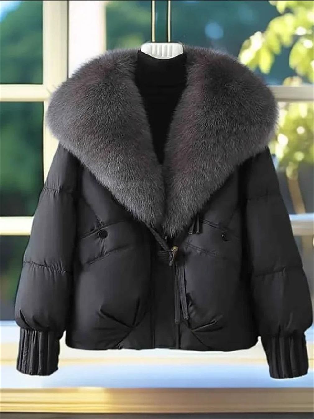 Warm Parka Coat Removable Collar Down Cotton-Padded Jackets Women's Outwear
