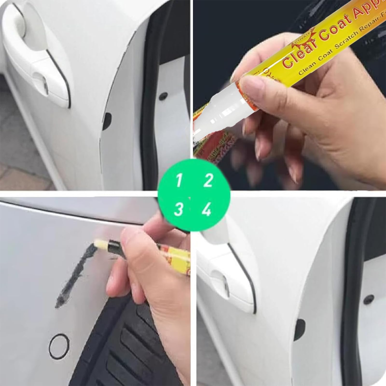 Bavooty Penna AntiGraffio,1 Pezzi Ritocco Vernice Auto,Penna Ritocco Carrozzeria,Ripara Graffi Vernice in Modo Rapido,Trasparente,Impermeabile e Adatta a Tutti i Colori del Veicolo