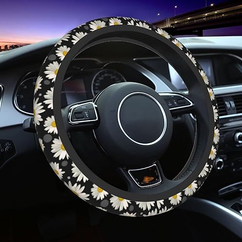 Funda para volante de automóvil para mujeres y niñas, accesorios de ajuste universal de 15 pulgadas