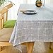 Produktbild Maoge Home tischdecke,Vintage tischdecke,Stoff Baumwolle leinen.lÄndlichen Moderne Landschaft Lattice Edge teetisch sauber längliche tischdecke.mehrere Farben.Grey-Grau 130x200cm(51x79inch)