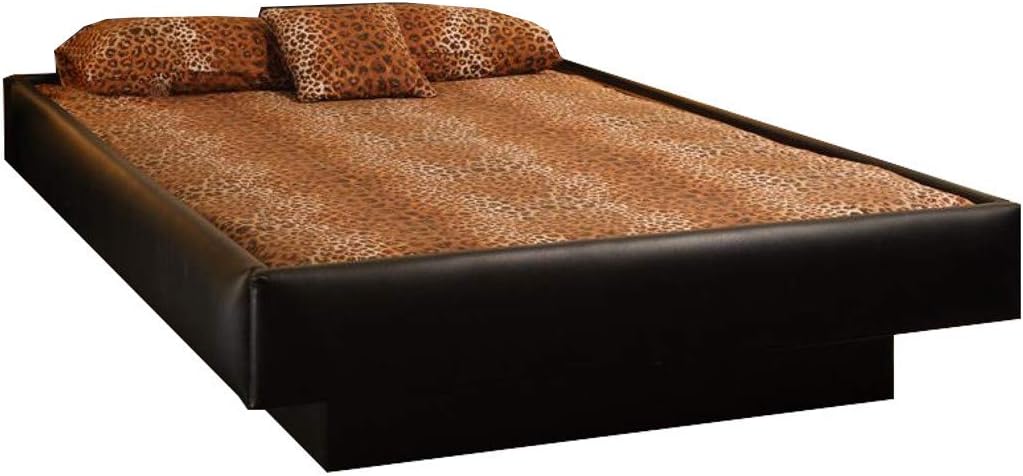 Strobel Organic Keene Complete Padded Waterbed with Hydro-Support HS303 Waveless Mattress, Brown Vinyl Queen