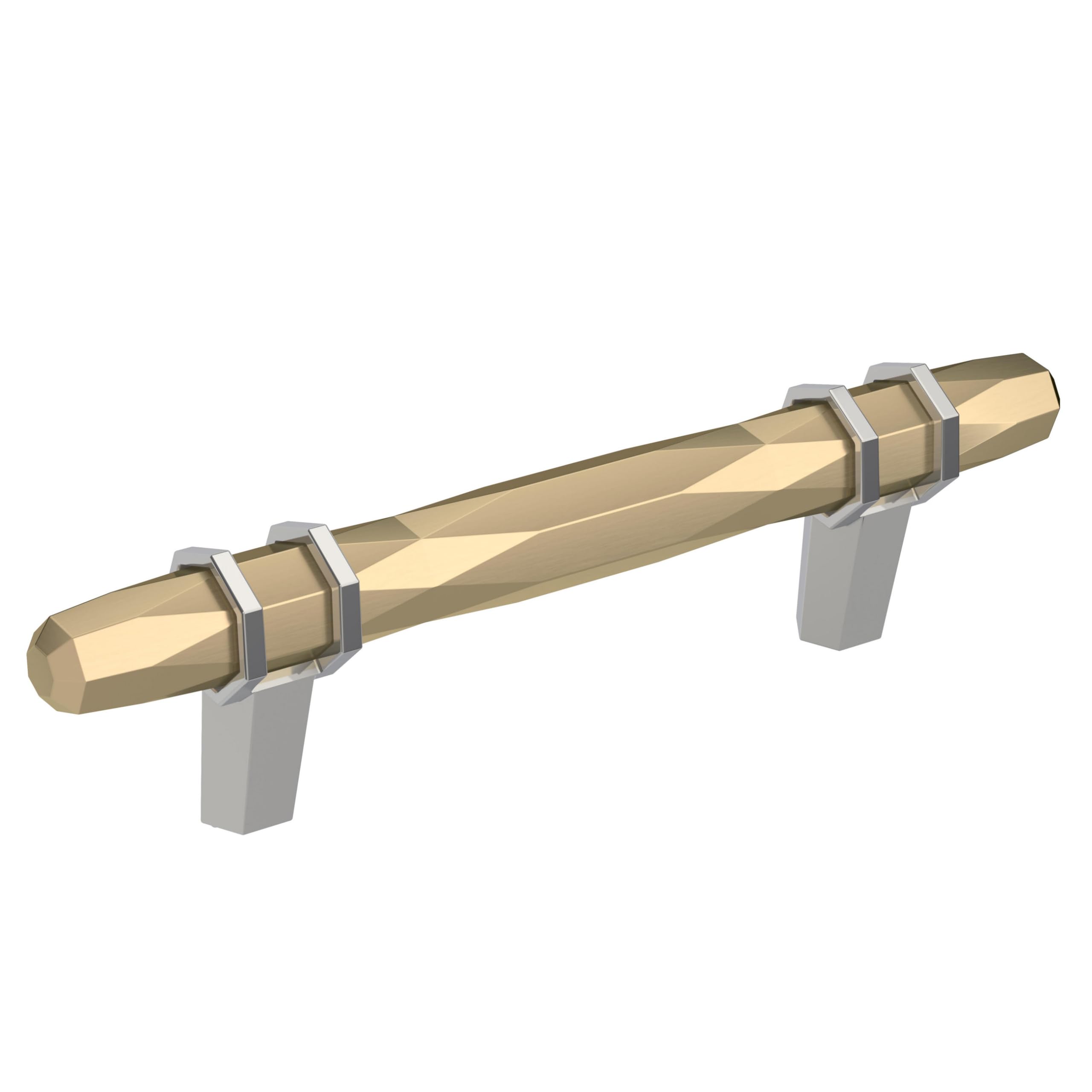 Amerock BP36648BBZ26 London Cabinet Pull, 3-3/4in (96mm) Center-to-Center, Golden Champagne/Polished Chrome