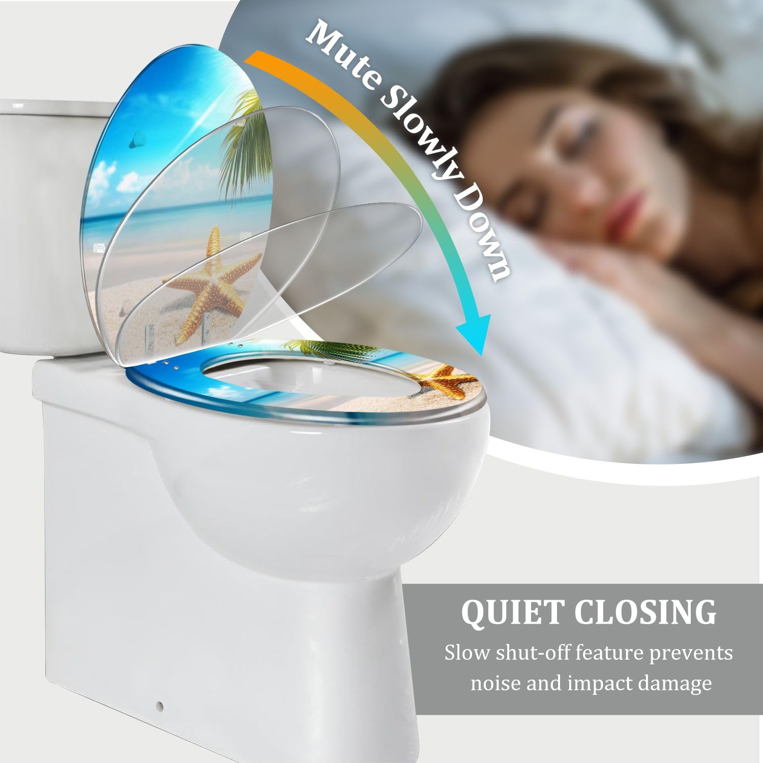 Asiento de inodoro alargado genérico para baño