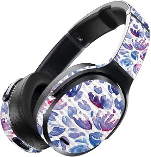 MightySkins Carbon Fiber Skin for Skullcandy Crusher ANC - Blue Petals | Protective, Durable Textured Carbon Fiber Finish | Easy to Apply, Remove, and Change Styles | Made in The USA