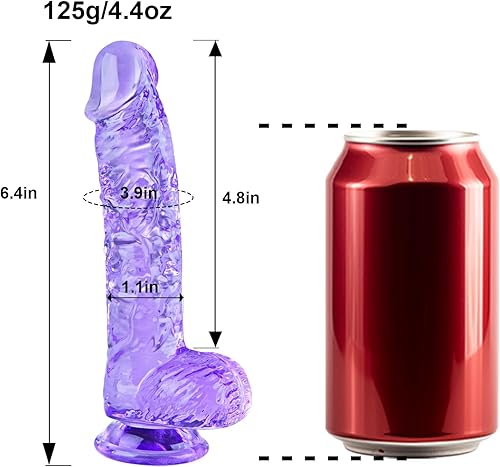 Miniatura 12 de Pequeño consolador de succión transparente realista de 6.4 pulgadas, juguete sexual para adultos con consolador de ventosa, adecuado