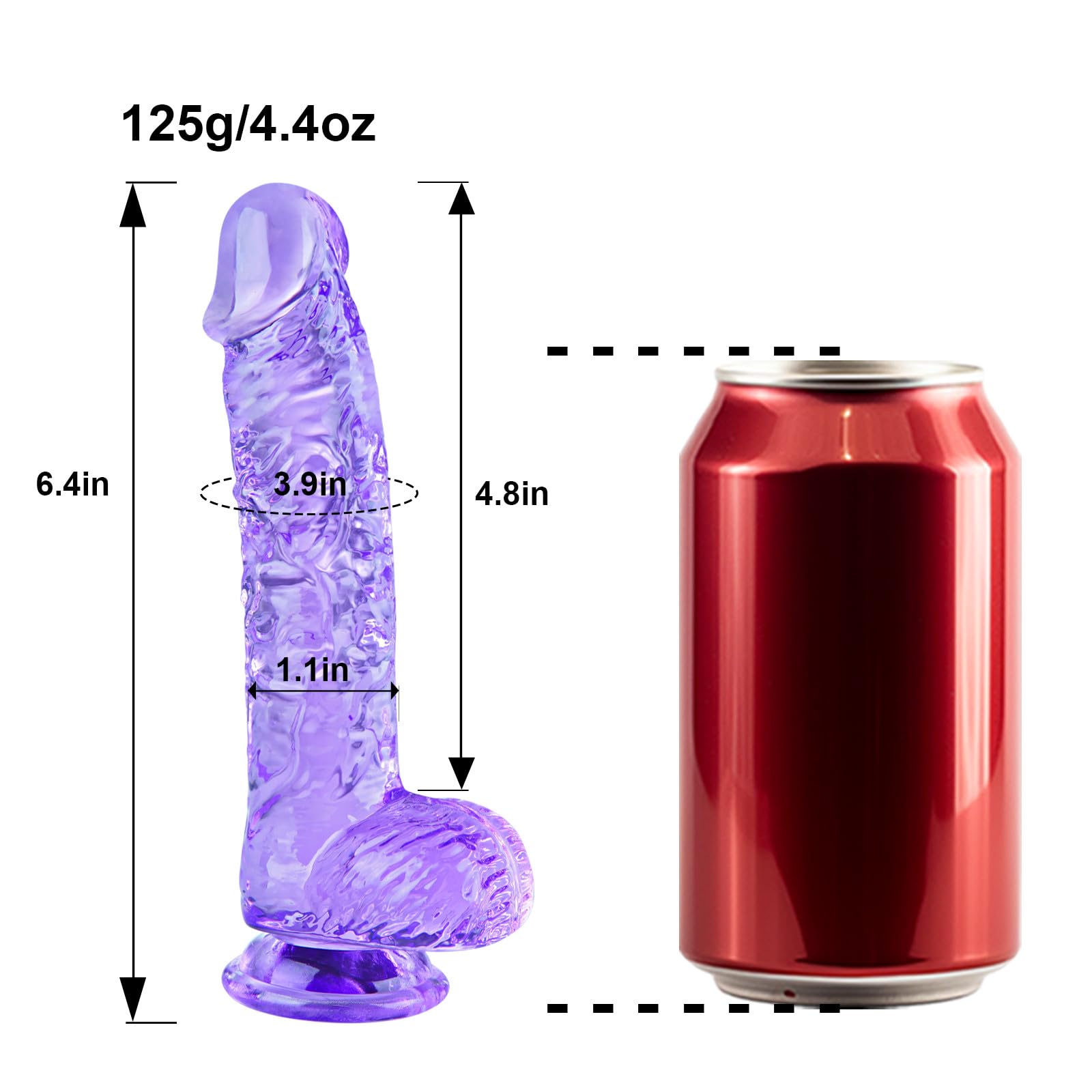 Small Realistic  6.4-Inch Cute Dildo with Suction Cup, Thin Dildo with Egg, Adult Sexual Toy for Vaginal G-spot and Anal Pleasure, Suitable for Beginner Female/Male/Homosexual Users: Purple