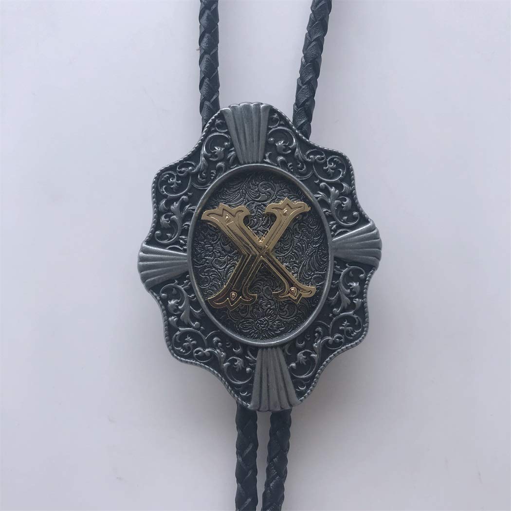 Cravatte Vintage, Collana da Cowboy, Lettera Iniziale X Bolo Tie Sposa Occidentale