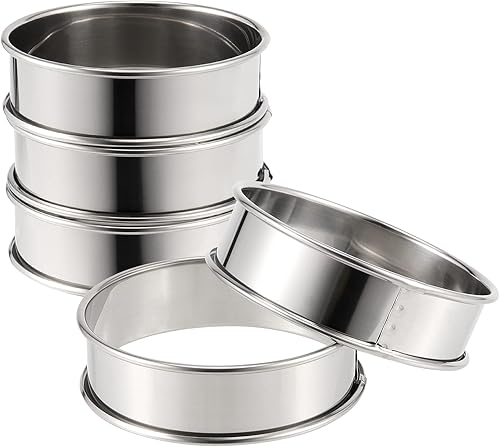 Miniatura 4 de 20 anillos de 4 pulgadas para magdalenas inglesas, anillos de acero inoxidable 304 grado Foog, antiadherentes de doble enrollado para hornear