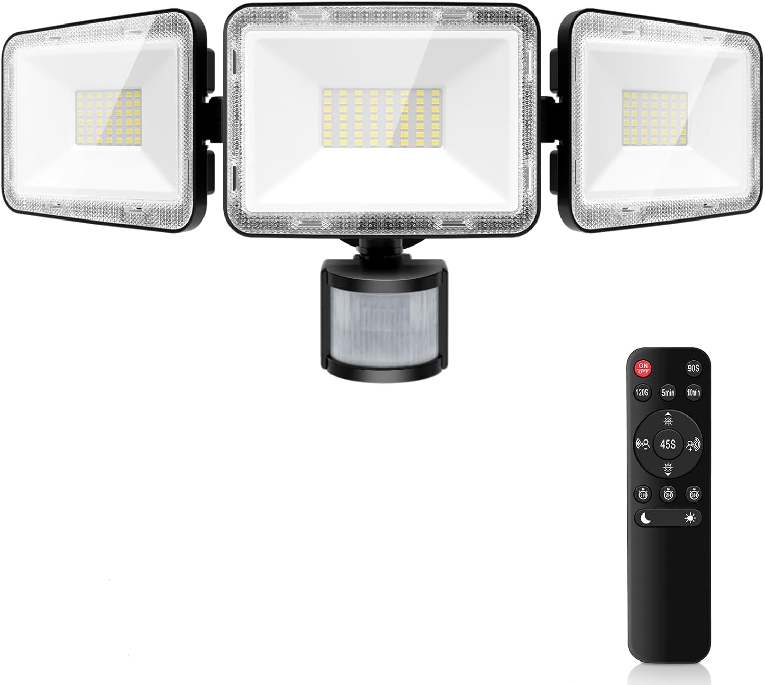 MEIHUA 70W LED Security Motion Sensor Outdoor Lights, 3 Head Motion Detection Outdoor Lights 6500K Daylight, 6800LM Flood Lights Outdoor Motion Sensor Lights IP66 Waterproof for Garage Yard Porch
