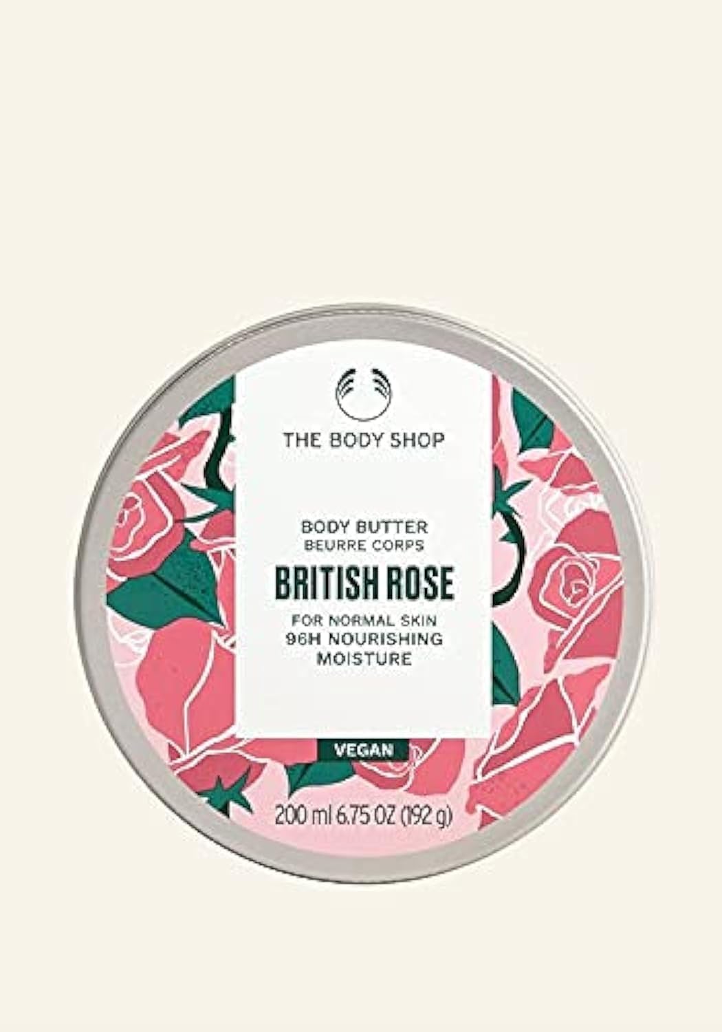 The Body Shop BRITISH ROSE Body Butter voor normale huid 96H Voeding Moisture Vegan 200 ml