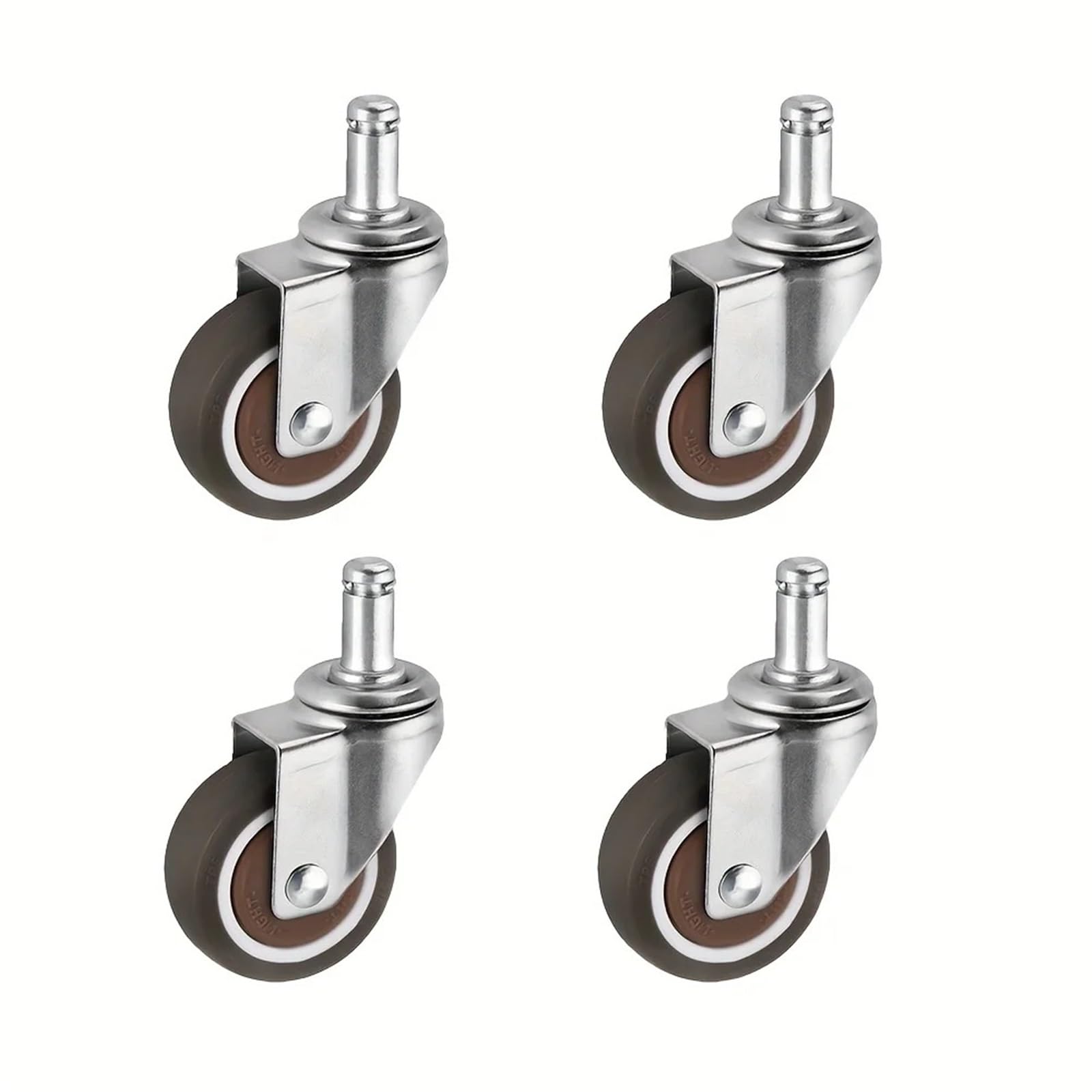 Caster Wheels, 4 Pcs 1 Inch TPR Insert Rod Caster Wheels, Universal 360 Degree Rotary Bar Castors for Shopping Carts, Furniture,Dolly,Workbench(4 Universal)