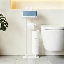 Freestanding Toilet Paper Holder White Tray Toilet Paper Stand