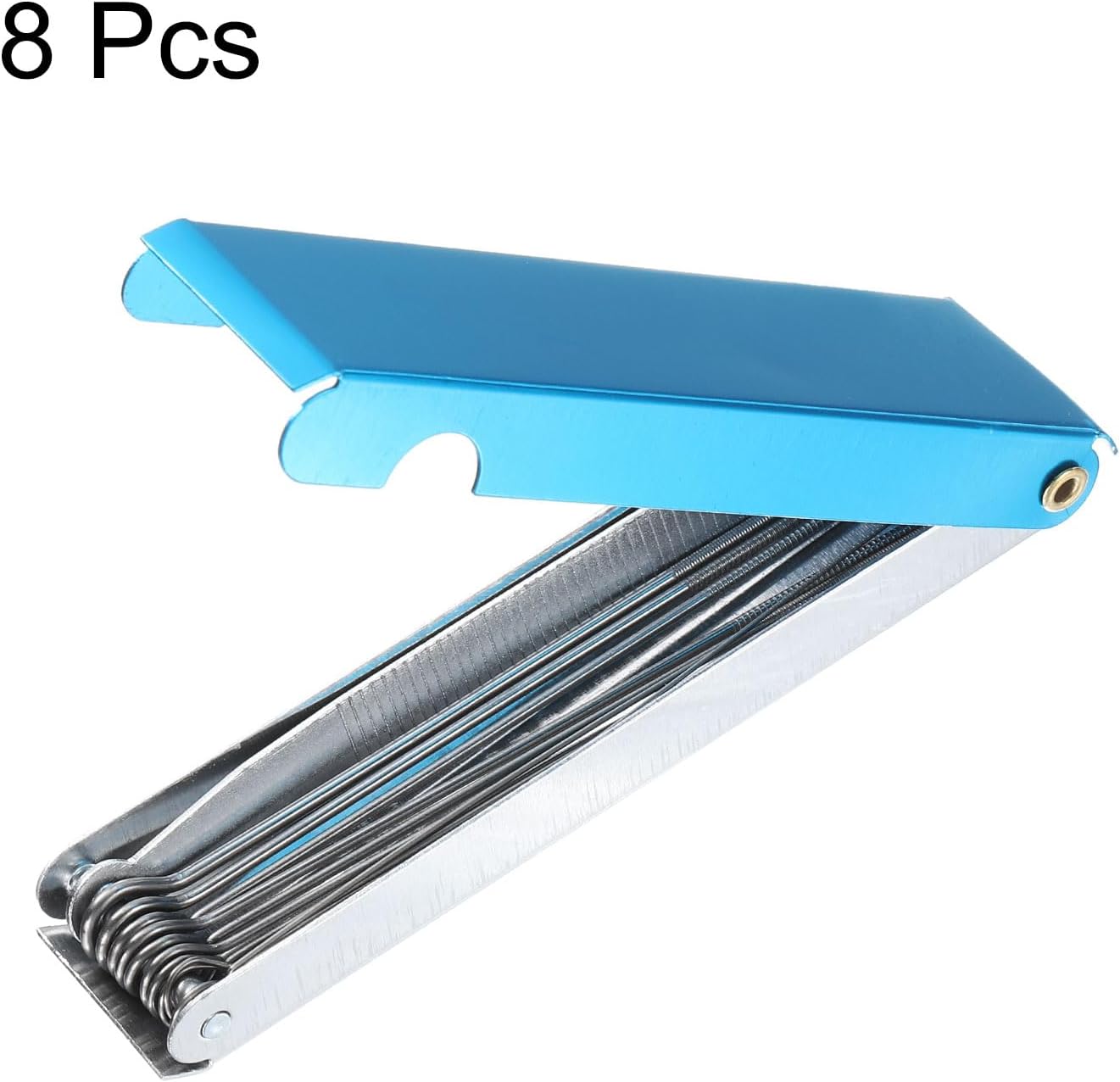 HARFINGTON 8pcs Torch Tip Cleaner 12 Wire Stainless Steel Carb Cleaning Kit with a Flat File for Carburetors Cleaning Engine Gas Sprinklers Shower Heads Wire, Blue image 3