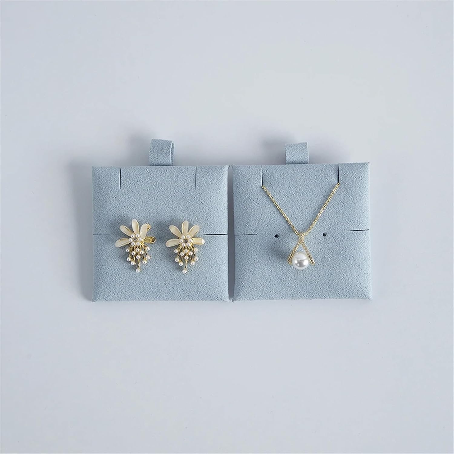 5pcs Bulk 6x6cm Jewelry Packaging Display Card Earrings Necklace Bracelet Microfiber Gift Accessories Wedding(Cream)