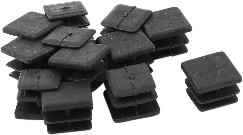 sourcingmap 15mm x 15mm Plastic Square Caps Tube Pipe Inserts End