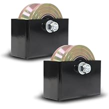 4" Sliding Gate Rollers Wheel,2 pcs V-Groove Slide Wheel 1-3/4" Width with Welded Bracket Heavy Duty Solid Double Bearing 3000 Lbs Capacity with Screws with lid - 2 Pack