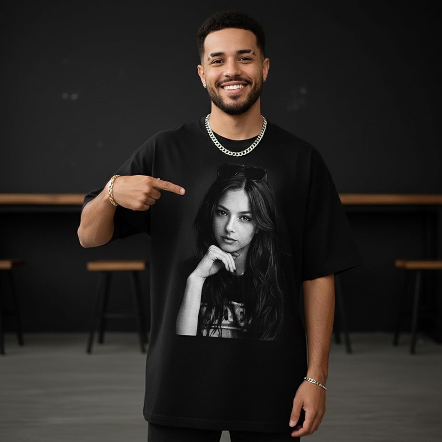 NAZENTI Custom Bootleg Your Own Rap Tee Shirts for Boyfriend Girlfriend Custom Face Tshirt Vintage Graphic 90s Shirt - Image 2