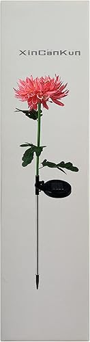 Miniatura 8 de Paquete de 4 luces solares para exteriores, luces solares de jardín con flores de crisantemo más grandes, luces impermeables para exteriores, panel
