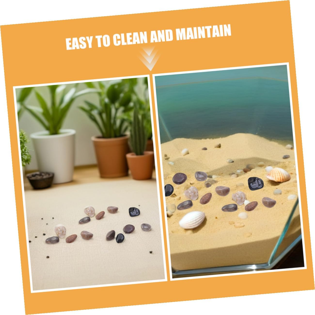 TEHAUX Natural River Pebbles 1500g Polished Aquarium Decorative Gravel Stones 2-3cm Smooth Fish Tank Rocks for Garden Landscaping and Succulent Vase Fillers