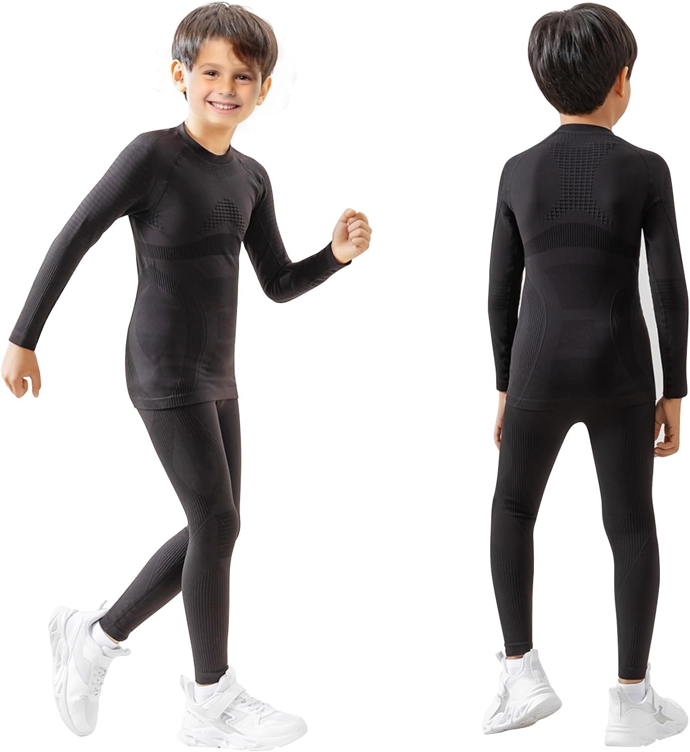 CubePlug Kids Unisex Merino Base Layer Set - Quick Wicking, Quick Drying, Perfect for Boys & Girls – Best Baselayer for Camping, Outdoors, and Traveling