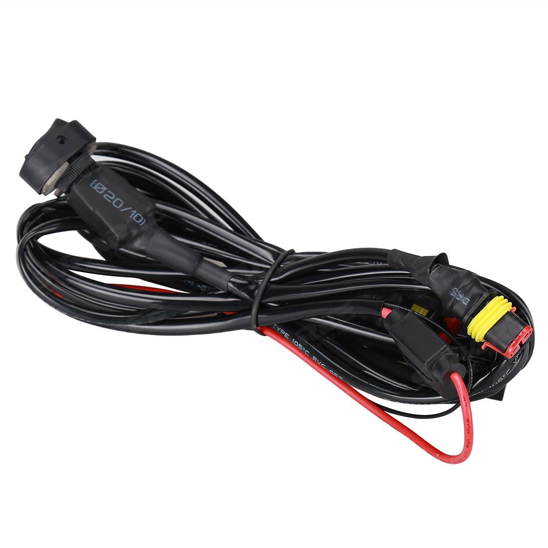 Cablaggio Fendinebbia con Interruttore 12V 40A Kit Cavi Fendinebbia Cablaggio Auto On-Off Interruttore per Barra LED Moto