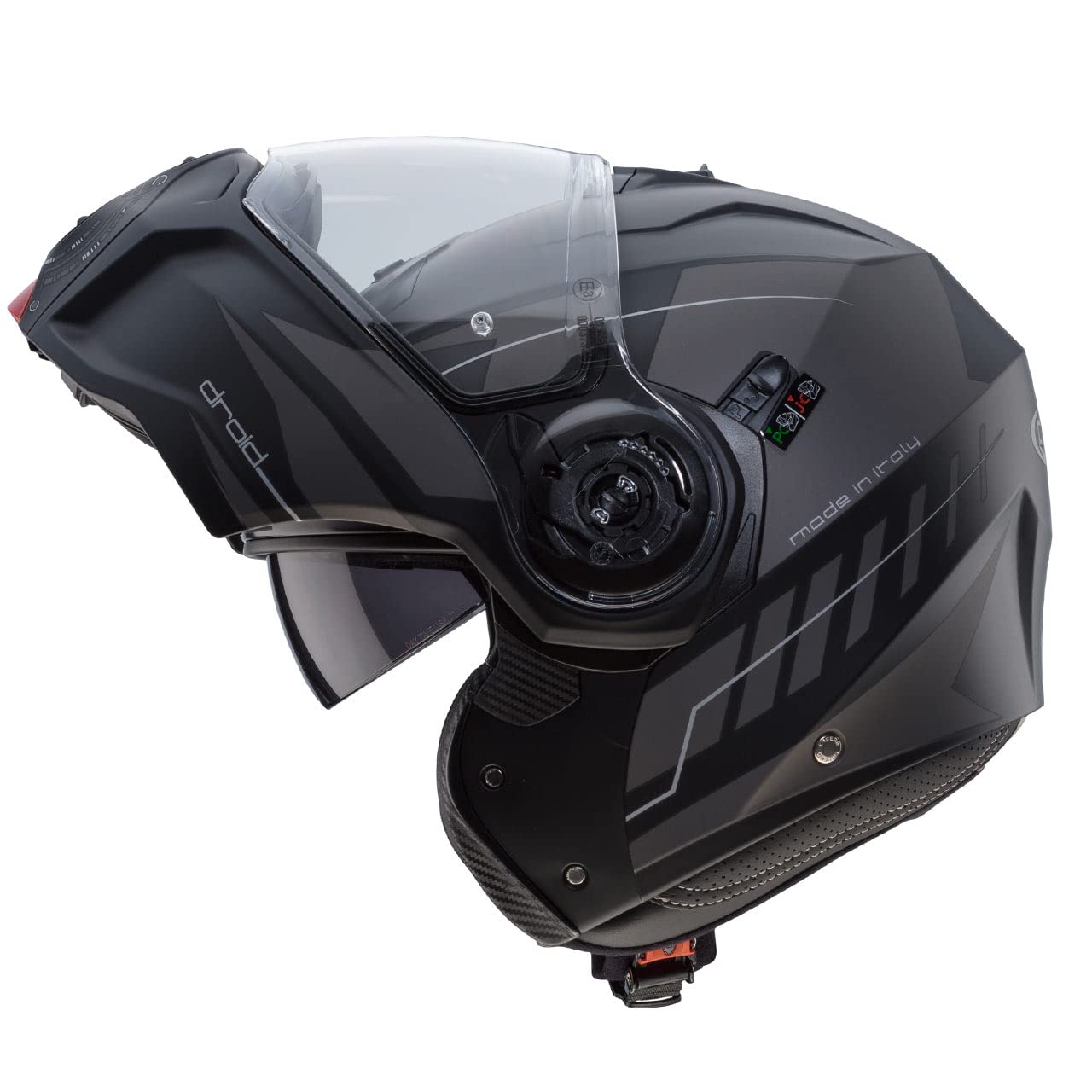caberg droid blaze flip up helmet Matt Black/Yellow Neon XS Caberg helmets are constantly updated and restyled to cater for fashion trends and new developments in comfortable materials GoPro Camera Mount | Chin