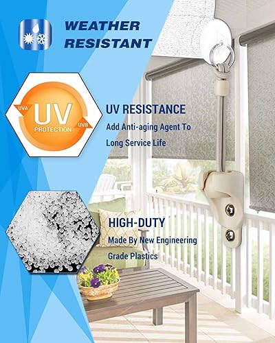 Miniatura 9 de Kit elástico y tapa de extremo, compatible con piezas de repuesto Coolaroo para exteriores enrollables, amarres de sombra (3 juegos, negro)