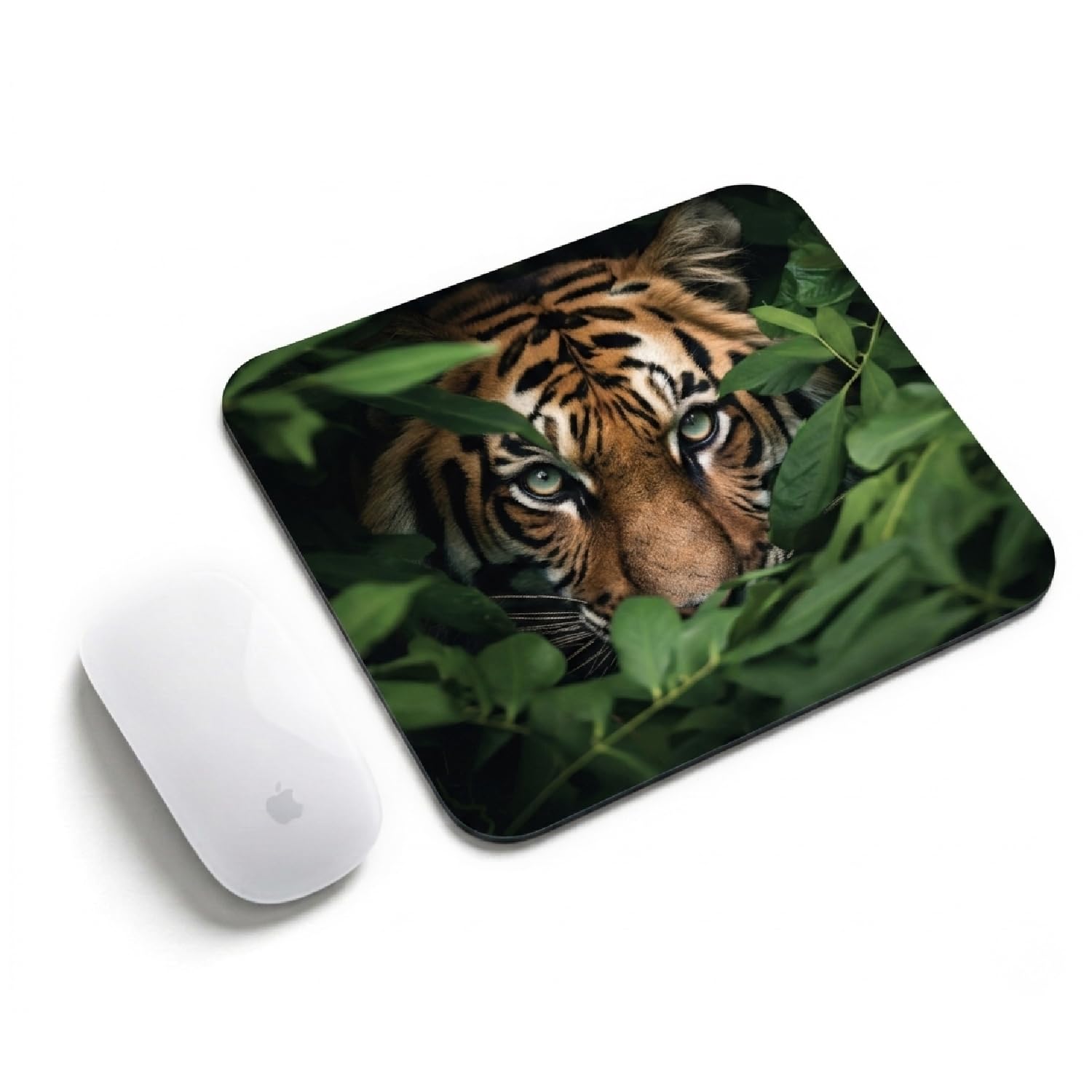 Premium Non-Slip Mouse Pad | Smooth Surface for Optical & Laser Mouse | Durable Base Designs | Ideal for Office, Home & Gaming (Square Tiger)-image-12