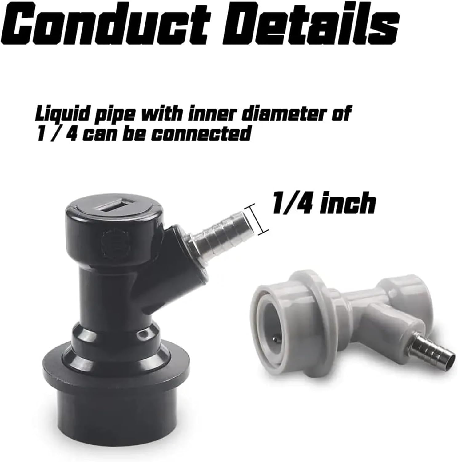 WHYLE Home & Brewing Cornelius Keg Ball Lock Disconnect - Include Ball Lock Gas Disconnect 1/4 Barb Ball Lock Liquid Disconnect 1/4 Barb with Beer Brewing Accessories