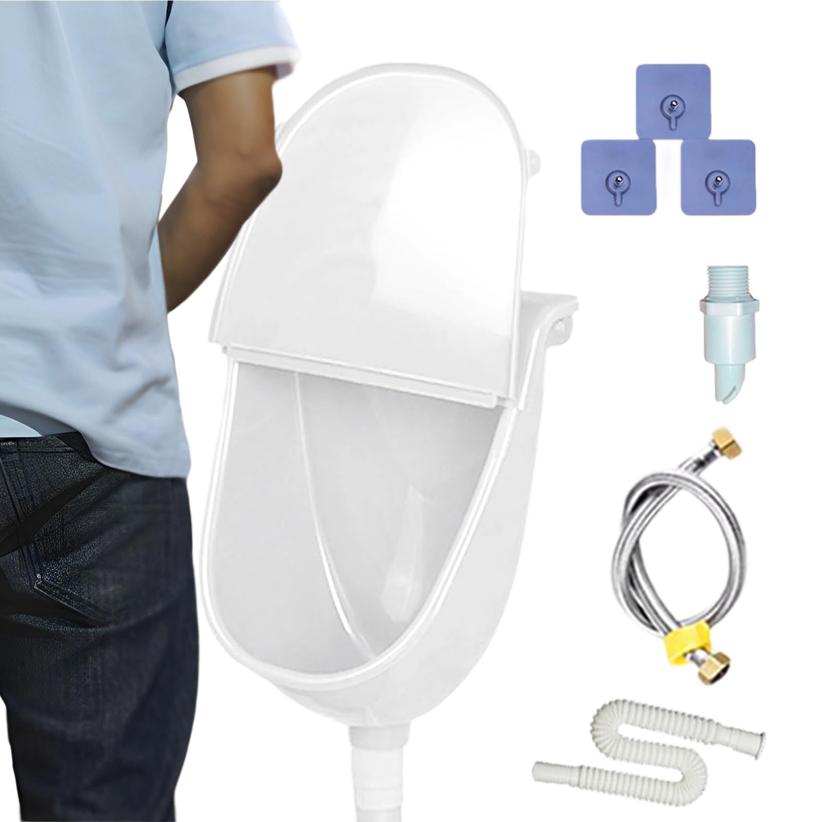 Orinatoio da parete per uomo, da bagno con coperchio