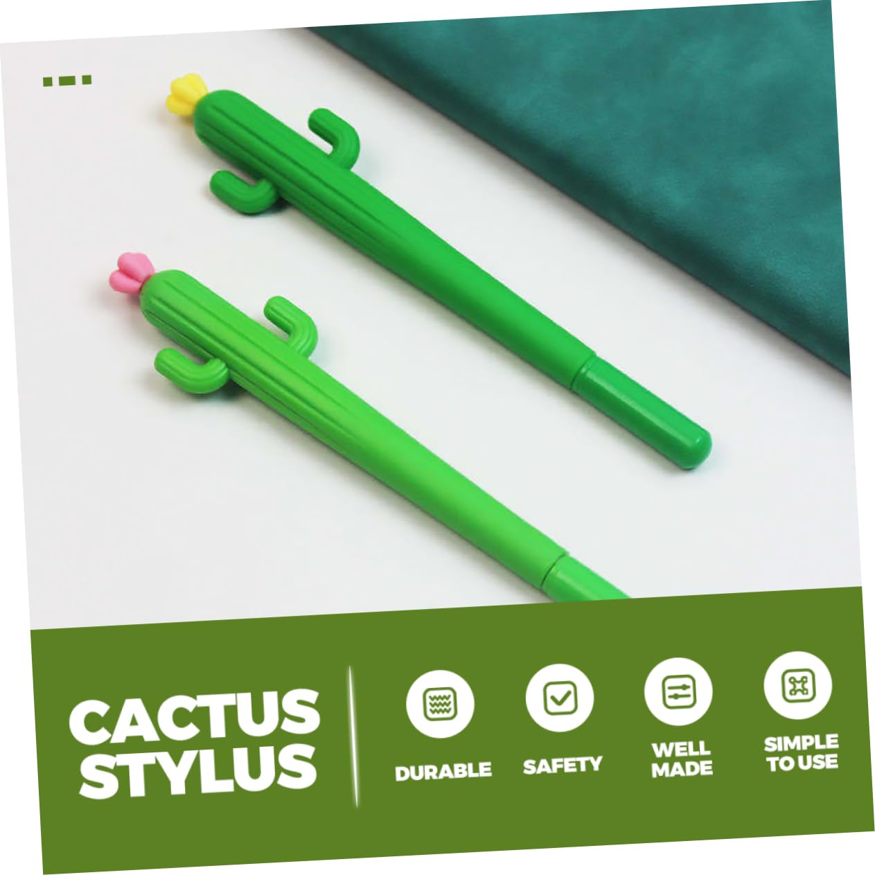Angoily 2 Set Penne Gel Cactus Colorate Per Scrittura Studenti Design Morbido Per Scuola E Ufficio 25 Pezzi * 2